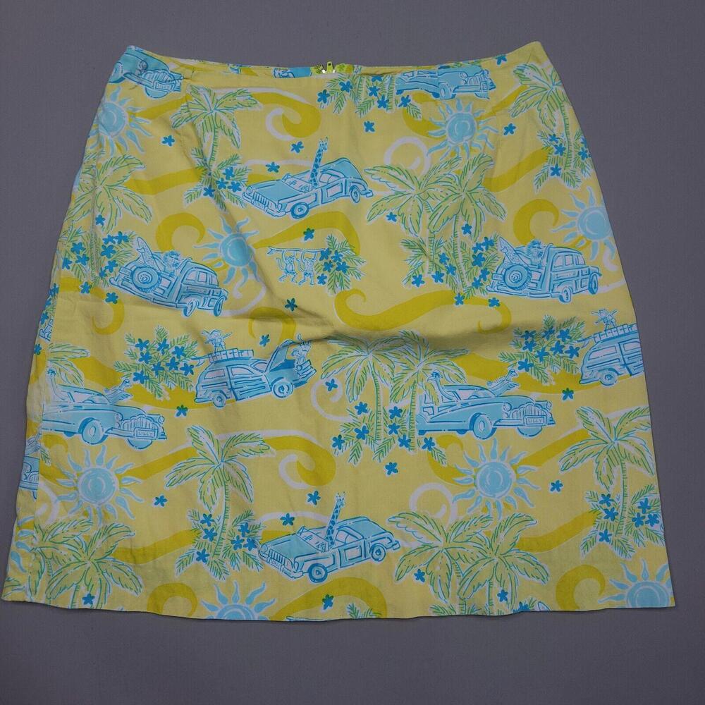 Lilly Pullitzer Cruisin Monkey Floral Mini Skirt Casual Tennis Preppy Yellow 4